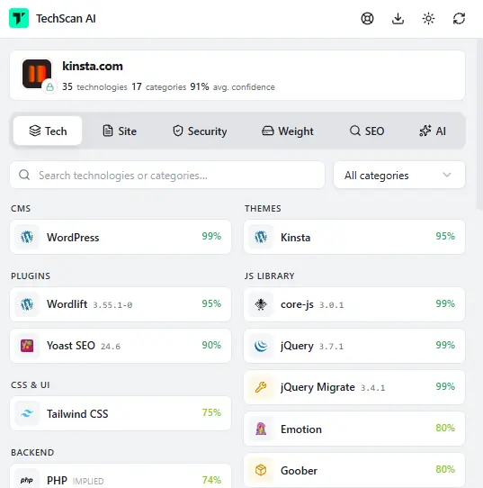kinsta scan results